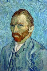 Bijou pendentif portrait sculpté de Vincent Van Gogh en bronze doré massif patiné